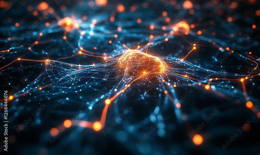 Aufkleber A conceptual visualization of artificial intelligence, featuring abstract designs and modern aesthetics.