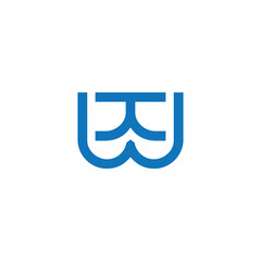 letters wt water simple geometric line abstract logo vector