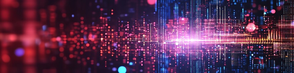 Obraz premium Abstract Digital Data Stream Visualization Network