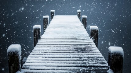 Snowfall Serenity: A Winter's Pier