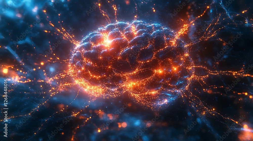 Leinwandbilder A colorful fractal visualization showcasing artificial complexity and intricate patterns.