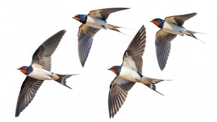 Fototapeta premium swallows in mid flight ai generated