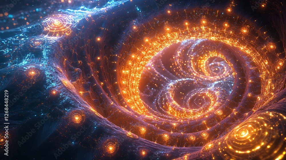 Aufkleber A vibrant, complex fractal visualization that blends art and technology in a captivating design.