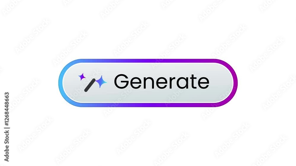 Aufkleber ai button generate design click to generative ai artificial intelligence user interface rounded imag