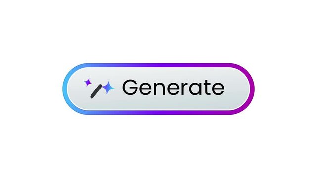 AI Button Generate design click to generative ai artificial intelligence user interface rounded image video generator symbol gradient color