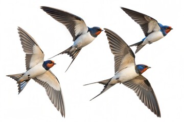 Fototapeta premium swallows in mid flight ai generated