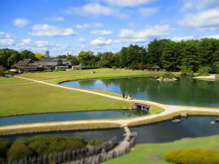 Fototapeta premium Korakuen Garden, Okayama, Japan - Diorama Effect