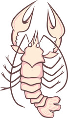 Minimalist Pastel Lobster Illustration in a Soft Style