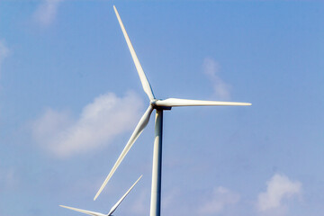 Bac Lieu wind power plant, the first and largest coastal factory in Vietnam. Vinh Trach Dong commune, Bac Lieu city, Bac Lieu province.