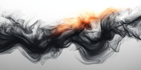 Fototapeta premium Fluid Black-and-White Swirl with Wispy Edges 