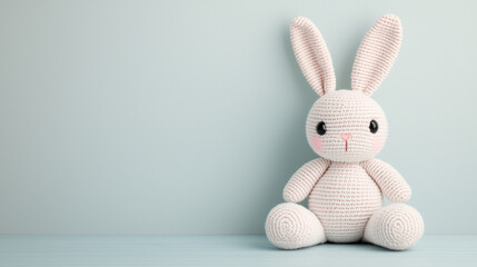 Obraz premium cuddly bunny is so fluffy and huggable with pastel studio background