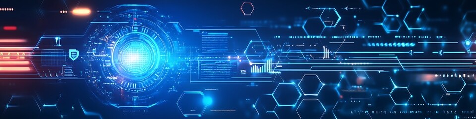 Fototapeta premium Abstract Digital Technology Interface Futuristic Network Design