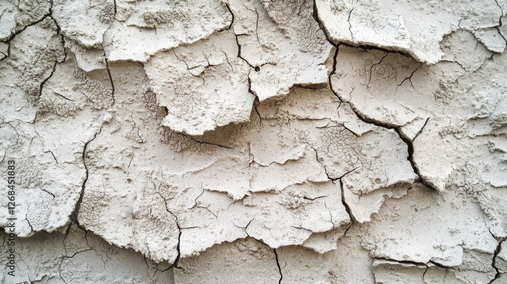 Poster Cracked Dry Surface Texture with Rough Features and Natural Patterns