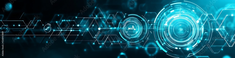Poster abstract digital network technology background design