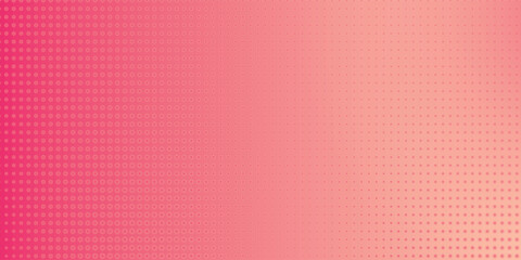 Pink orange polka dots gradient halftone background. Pop art cartoon dot texture with comic graphic design,