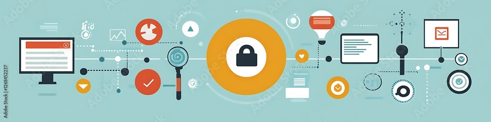 Aufkleber secured digital data network system information technology