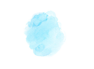 a blue watercolor. blue sponge isolated on white