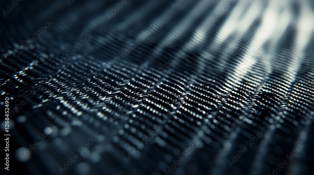 Poster abstract visualization of data waves with shimmering light effects