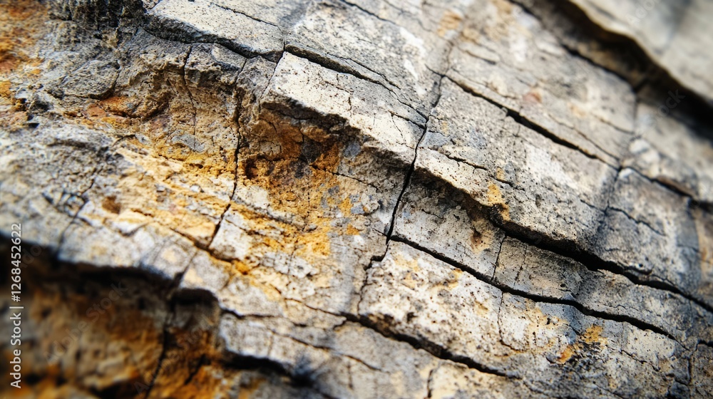 Poster Close-Up View of Textured Tree Bark with Natural Patterns and Colors