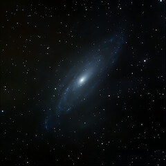 Obraz premium The Spiral Galaxy Andromeda Cosmic Island Universe in Night Sky with Stars Interstellar Space