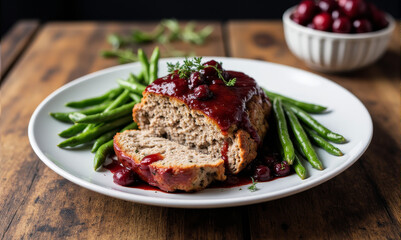 Herbed Turkey Meatloaf with Cranberry Glaze