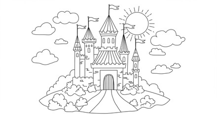 Desenho para colorir castelo