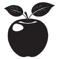 An apple black vector illustration