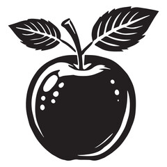 An apple black vector illustration