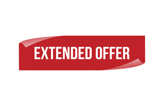 Red banner extended offer isolated on white background.