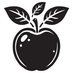 An apple black vector illustration