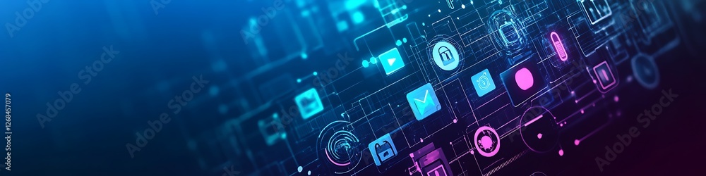 Aufkleber abstract digital network technology interface design
