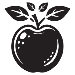 An apple black vector illustration