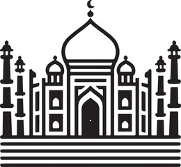 minimalist taj mahal logo