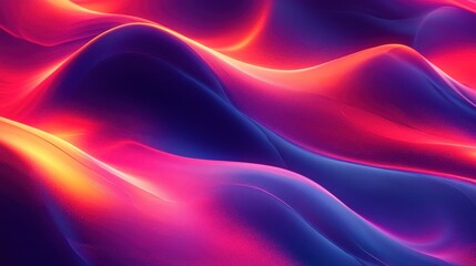 Obraz premium Vibrant Flowing Abstract Waves in Neon Colors and Soft Light Patterns
