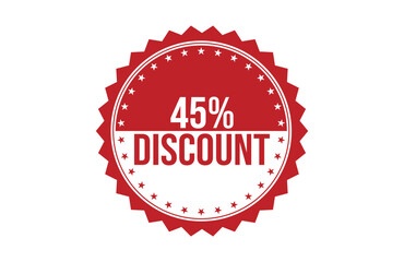45% discount red ribbon label banner.