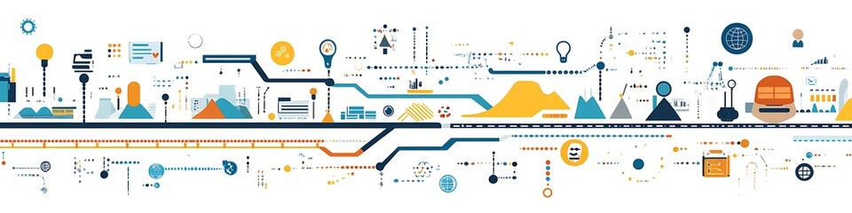 Abstract illustration depicting a complex interconnected system