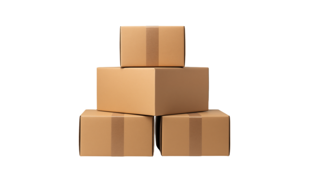 Stack of Cardboard Boxes Ready for Shipping