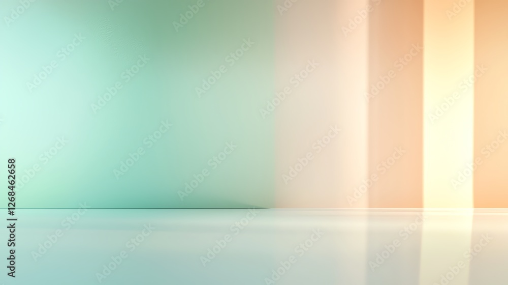 Aufkleber abstract background with soft pastel color stripes creating a serene, modern visual effect.
