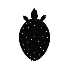 Black and White Cactus Pear Silhouette Vector Art | Prickly Pear Fruit Illustration Design