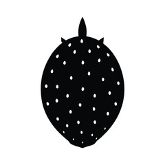 Black and White Cactus Pear Silhouette Vector Art | Prickly Pear Fruit Illustration Design