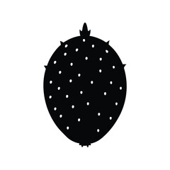 Black and White Cactus Pear Silhouette Vector Art | Prickly Pear Fruit Illustration Design