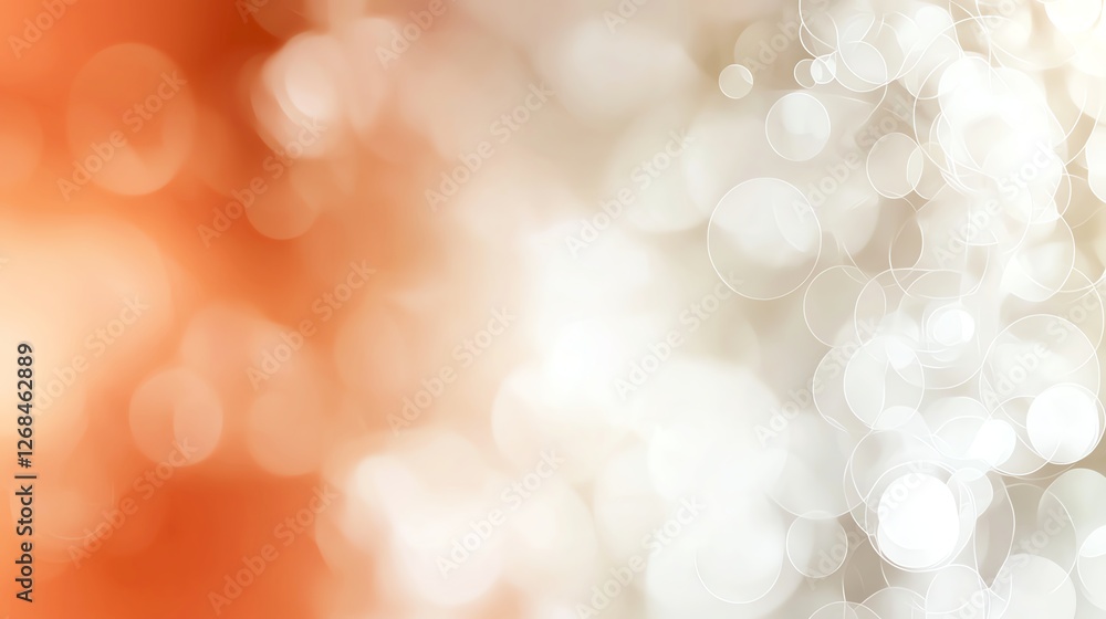 Poster abstract bokeh light texture with soft orange and white hues, perfect for background design.