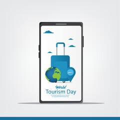 World tourism day, travel concept vector illustration