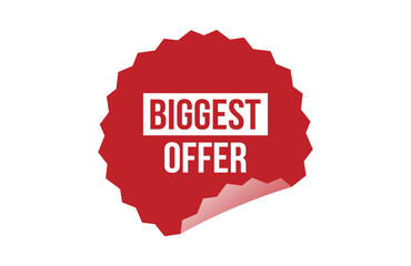 Biggest offer red ribbon label banner.