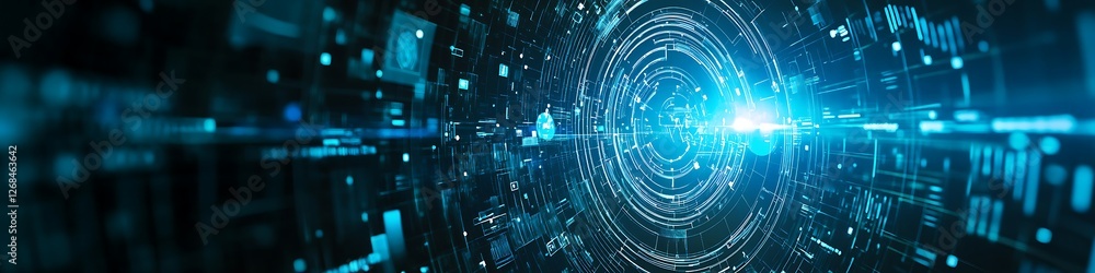 Aufkleber abstract digital technology data network tunnel
