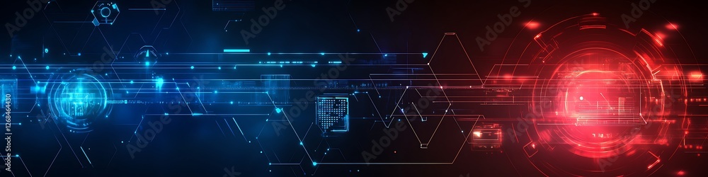 Poster abstract digital technology network system design