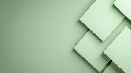 Abstract geometric green background with layered squares, minimalistic and modern design.
