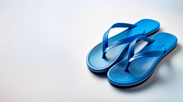 Chinelos Azuis Minimalistas &mdash; Conceito de Ver&atilde;o, Conforto e Estilo Casualted Image