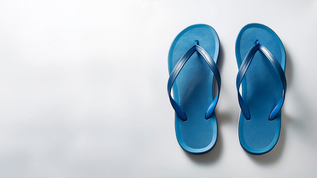 Chinelos Azuis Minimalistas &mdash; Conceito de Ver&atilde;o, Conforto e Estilo Casualted Image
