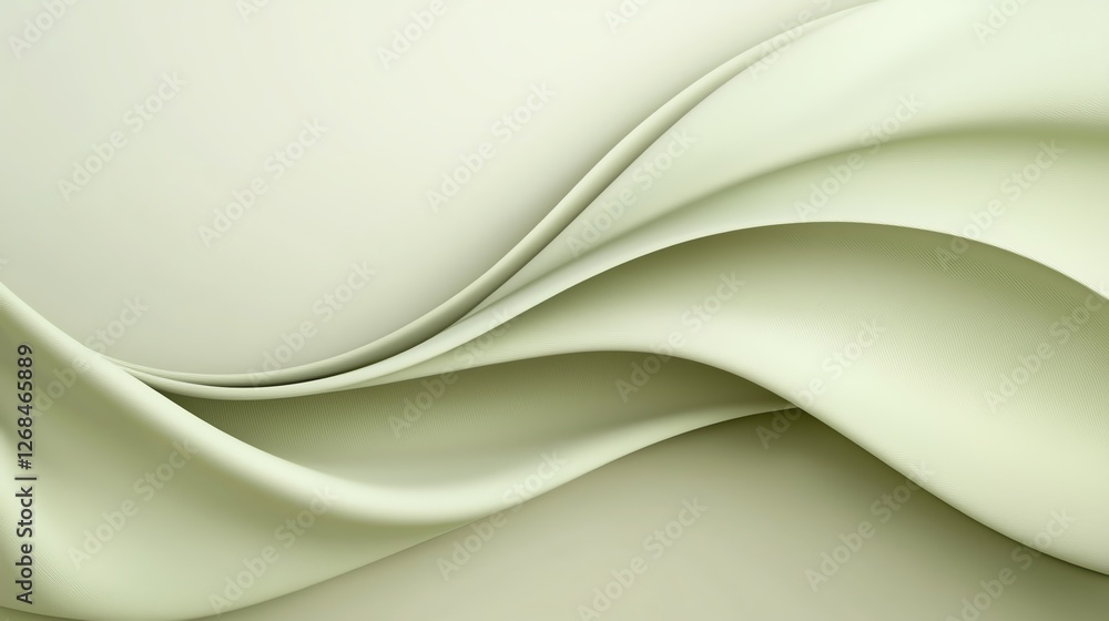 Poster abstract green waves create a smooth and calming visual effect, ideal for backgrounds and designs.